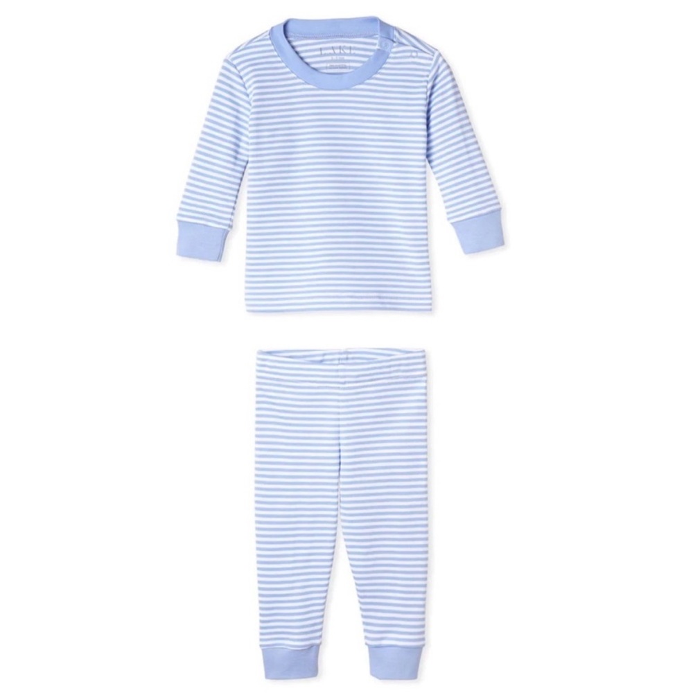 LAKE Pajamas in 5T (fits like 4T) in Striped Hydrangea in 100% Pima Cotton